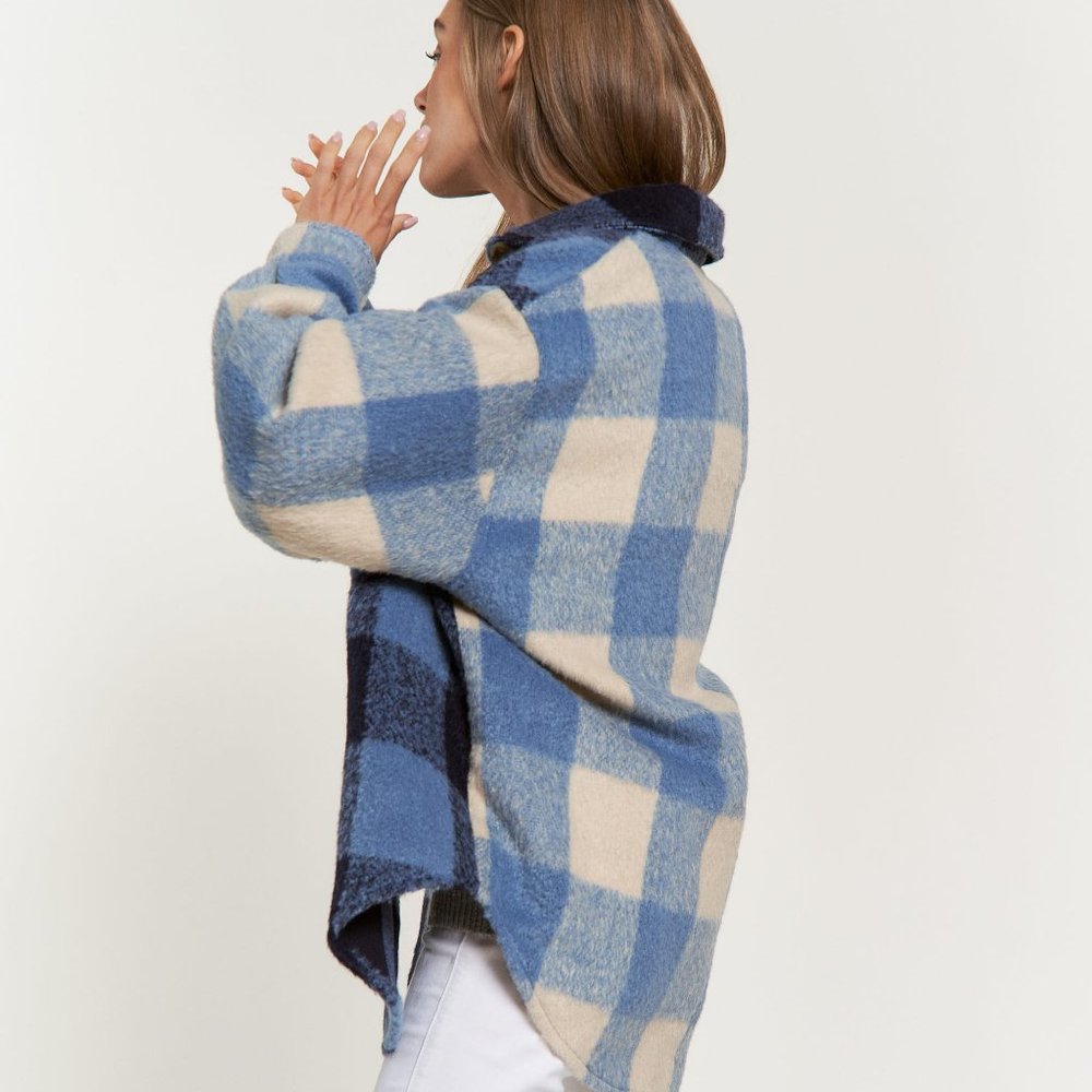 new LIMITED EDITION DAVI N DANI plaid shacket shirt jacket SM-3X western shabby - Picture 5 of 10